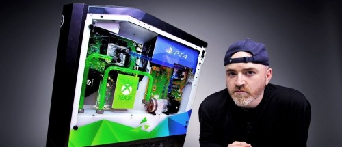 Мощный ПК, Switch, PS4 Pro и Xbox One X с жидкостным охлаждением объединили в одном корпусе — видео Мощный ПК, Switch, PS4 Pro и Xbox One X с жидкостным охлаждением объединили в одном корпусе — видео