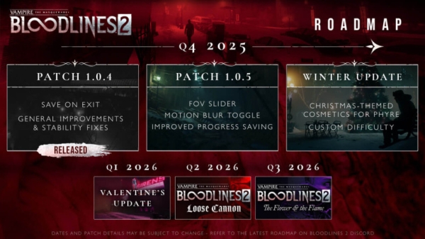 Авторы Bloodlines 2 выпустили новый патч и раскрыли план поддержки игры на ближайший год