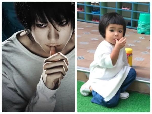 У ребенка получился косплей по аниме Тетрадь смерти