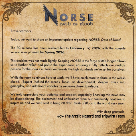 Старт сюжетной тактики NORSE: Oath of Blood перенесли на 17 февраля