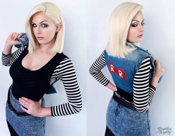 Кинпатсу сделала сексуальный косплей Андроида 21 и 18 из Жемчуг дракона Z