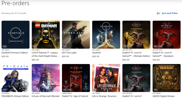 Starfield попала на первое место в чарте предзаказов в PS Store