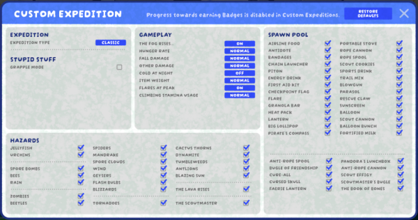 В PEAK ввели кастомизацию забегов и режим &laquo;зомбифобии&raquo;