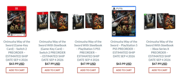 Слух &mdash; релиз Onimusha: Way of the Sword могут перенести на начало сентября
