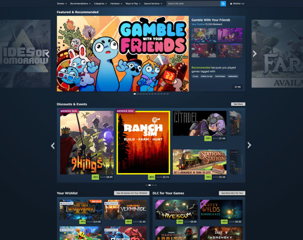 Valve обновила главную страницу магазина Steam