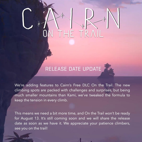 Первое бесплатное DLC для Cairn задерживается