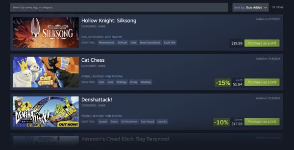 Valve улучшила вишлисты и упростила покупку подарков в Steam
