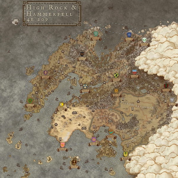 The Elder Scrolls 6 города с крепостями на карте мира показали