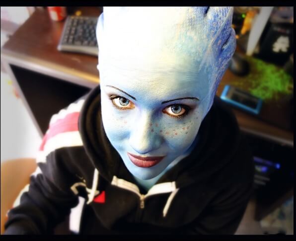 Косплей гуманоида Азари из Mass Effect Косплей гуманоида Азари из Mass Effect