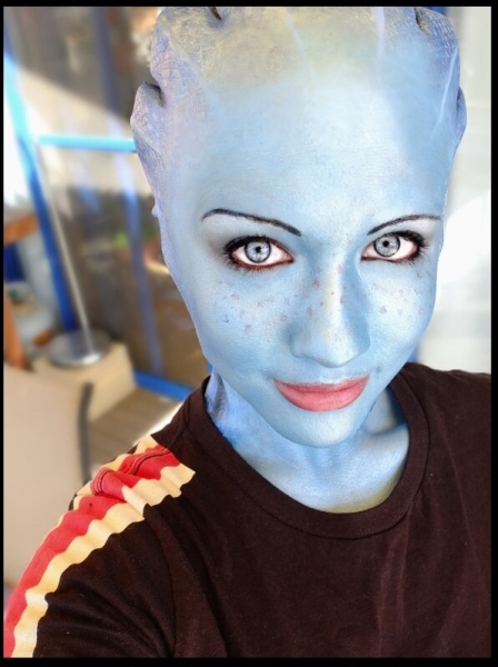 Косплей гуманоида Азари из Mass Effect Косплей гуманоида Азари из Mass Effect